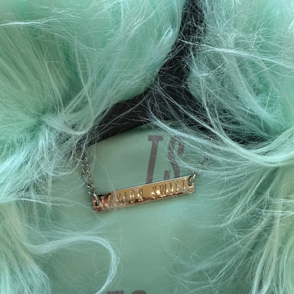 Taylor Swift The Life of a Showgirl Mint Fuzzy Jacket Teal TLOAS Show Girl M/L - Picture 10 of 12